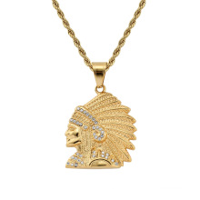 Shangjie OEM Kalung Hip Hop en acier inoxydable Gold Collier Bijoux Portait Zircon Pendant Collier Indian Collier Indian